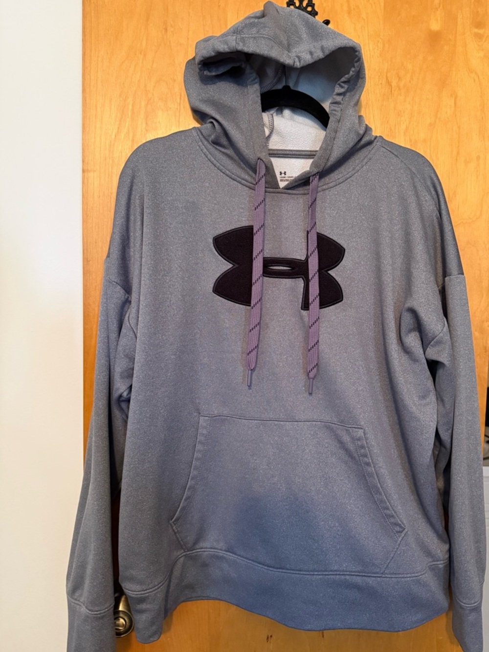 Under Armour Gray Hooded Sweatshirt with Black Logo